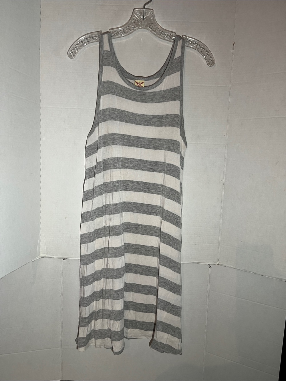 Striped Gray & White Tank Dress